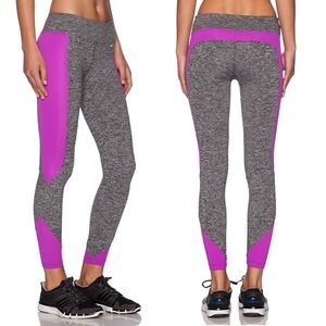 Koral Curve Crop Heather Grey & Orchid Leggings Small EUC